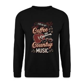 Von Kaffee Und Country-musik Angetrieben - Unisex Pullover - Schwarz - Vorne - Alina (178cm) & Michal (187cm)