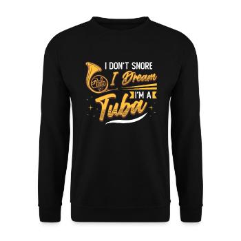 Ich Schnarche Nicht, Ich Träume, Ich Bin Eine Tuba - Unisex Pullover - Schwarz - Vorne - Alina (178cm) & Michal (187cm)