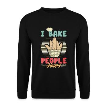Je fais cuire des gens heureux amateurs de pâtisserie - Sweat-shirt Unisexe - noir - Devant - Alina (178cm) & Michal (187cm)