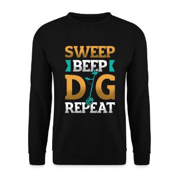 Sweep Beep Dig Répéter Chasse au trésor Metal - Sweat-shirt Unisexe - noir - Devant - Alina (178cm) & Michal (187cm)