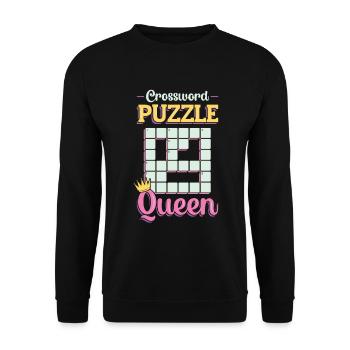 Mots croisés Queen Mots croisés - Sweat-shirt Unisexe - noir - Devant - Alina (178cm) & Michal (187cm)