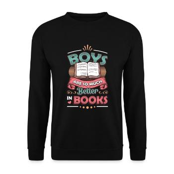Les garçons sont tellement meilleurs pour lire des livres. - Sweat-shirt Unisexe - noir - Devant - Alina (178cm) & Michal (187cm)