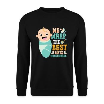 We wrap the best gifts - Unisex Sweatshirt - black - Front - Alina (178cm) & Michal (187cm)