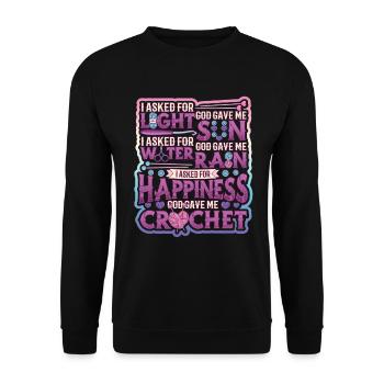 Crochet Fil chanceux - Sweat-shirt Unisexe - noir - Devant - Alina (178cm) & Michal (187cm)