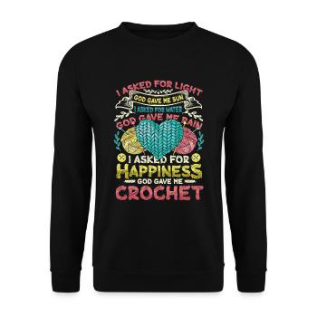 Crochet Fil chanceux - Sweat-shirt Unisexe - noir - Devant - Alina (178cm) & Michal (187cm)