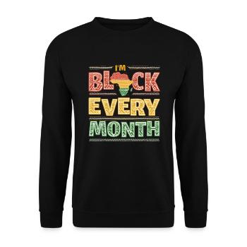 Ich Bin Schwarz Jeden Monat Schwarze Geschichte - Unisex Pullover - Schwarz - Vorne - Alina (178cm) & Michal (187cm)