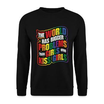 Des problèmes plus graves que les filles, les filles homosexuelles - Sweat-shirt Unisexe - noir - Devant - Alina (178cm) & Michal (187cm)