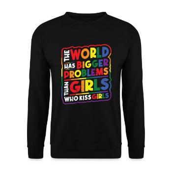 Des problèmes plus graves que les filles, les filles homosexuelles - Sweat-shirt Unisexe - noir - Devant - Alina (178cm) & Michal (187cm)