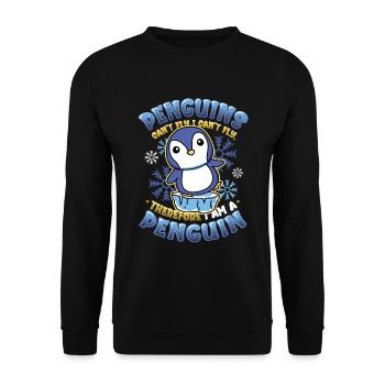 Penguins can't fly - Unisex Sweatshirt - black - Front - Alina (178cm) & Michal (187cm)