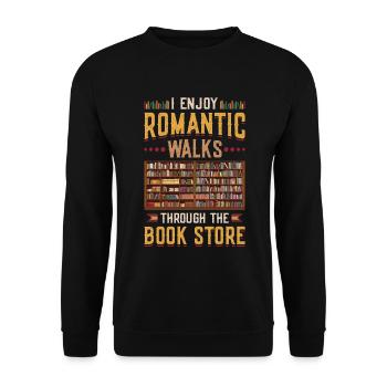 Romantische Spaziergänge Durch Den Buchladen - Unisex Pullover - Schwarz - Vorne - Alina (178cm) & Michal (187cm)