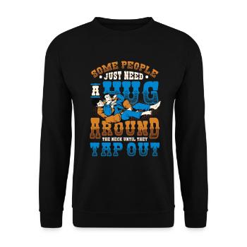 Hug around the neck, Jiu Jitsu - Unisex Sweatshirt - black - Front - Alina (178cm) & Michal (187cm)