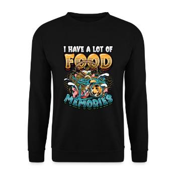 J’ai beaucoup de souvenirs alimentaires, j’aime manger - Sweat-shirt Unisexe - noir - Devant - Alina (178cm) & Michal (187cm)
