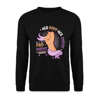 Son corps, son choix, Pro Choice, Droit des femmes - Sweat-shirt Unisexe - noir - Devant - Alina (178cm) & Michal (187cm)