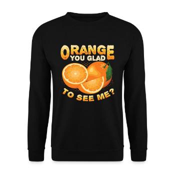 Orangen, Sie Freuen Sich, Mich Zu Sehen - Unisex Pullover - Schwarz - Vorne - Alina (178cm) & Michal (187cm)