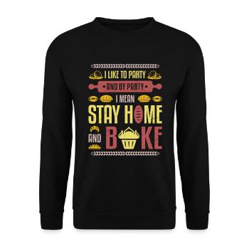 Zu Hause Bleiben Und Backen, Hobby-bäcker - Unisex Pullover - Schwarz - Vorne - Alina (178cm) & Michal (187cm)