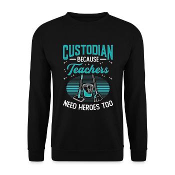 Des gardiens parce que les enseignants ont aussi besoin de héros - Sweat-shirt Unisexe - noir - Devant - Alina (178cm) & Michal (187cm)