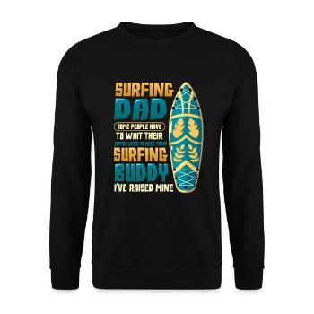 Père et fils surfeurs, surfeurs. - Sweat-shirt Unisexe - noir - Devant - Alina (178cm) & Michal (187cm)