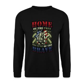 Home Of The Free Because Of The Brave Patriotic. - Unisex Sweatshirt - black - Front - Alina (178cm) & Michal (187cm)