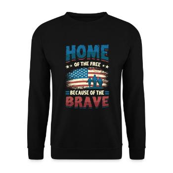 Home Of The Free Because Of The Brave Patriotic. - Unisex Sweatshirt - black - Front - Alina (178cm) & Michal (187cm)