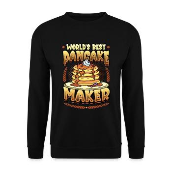 Der Beste Pfannkuchenmacher Der Welt - Unisex Pullover - Schwarz - Vorne - Alina (178cm) & Michal (187cm)
