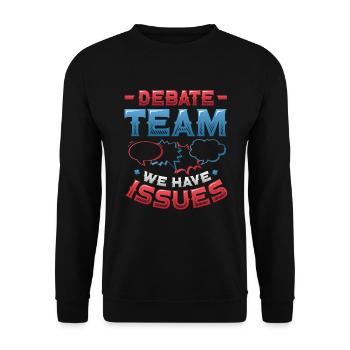 Équipe de débat, nous avons des problèmes - Sweat-shirt Unisexe - noir - Devant - Alina (178cm) & Michal (187cm)