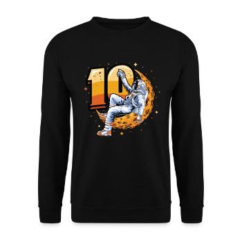 10th birthday, astronaut, decorations - Unisex Sweatshirt - black - Front - Alina (178cm) & Michal (187cm)