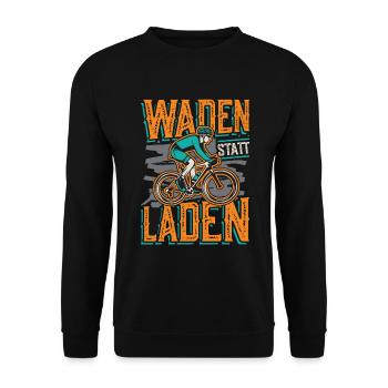 Waden Statt Laden, Mountain Bike - Unisex Pullover - Schwarz - Vorne - Alina (178cm) & Michal (187cm)