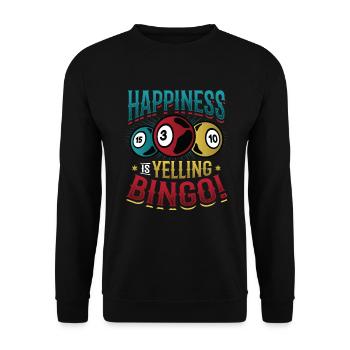 Glück Ist Schreiendes Bingo - Unisex Pullover - Schwarz - Vorne - Alina (178cm) & Michal (187cm)