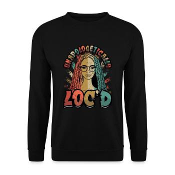 Unapologetisch Gelockte Dreadlocks Melanin Schwarz - Unisex Pullover - Schwarz - Vorne - Alina (178cm) & Michal (187cm)