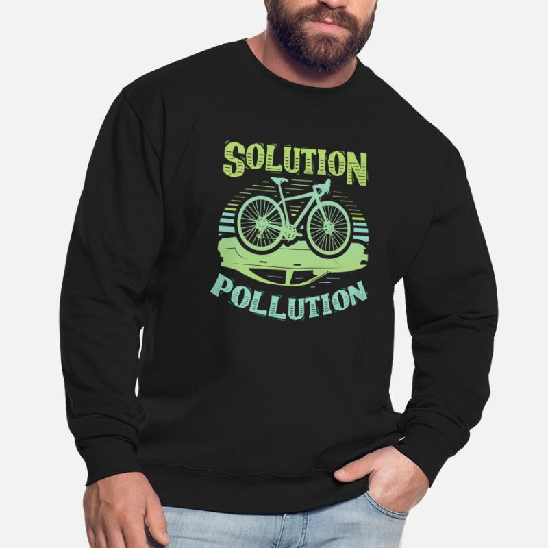 Polution Solution Umweltschutz Radfahren Unisex Pullover