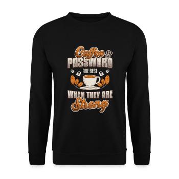Tech Expert coffeecoffeecoffee, Mot de passe - Sweat-shirt Unisexe - noir - Devant - Alina (178cm) & Michal (187cm)