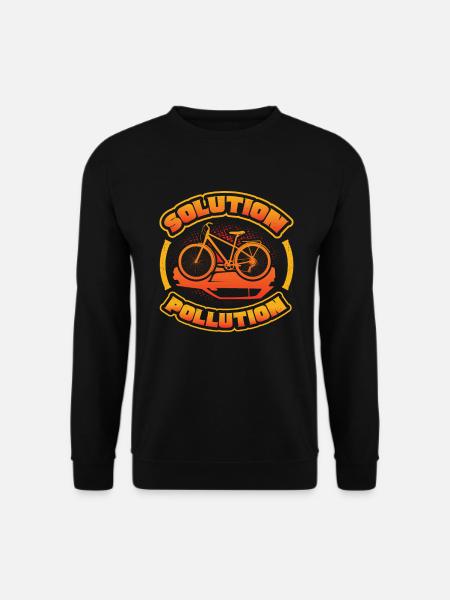 Polution Solution, Umweltschutz, Radfahren - Unisex Pullover - Schwarz