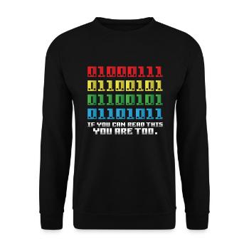 Si vous pouvez lire ceci, vous êtes trop binaire - Sweat-shirt Unisexe - noir - Devant - Alina (178cm) & Michal (187cm)