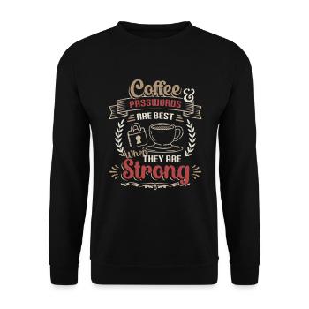 Coffee, password - Unisex Sweatshirt - black - Front - Alina (178cm) & Michal (187cm)