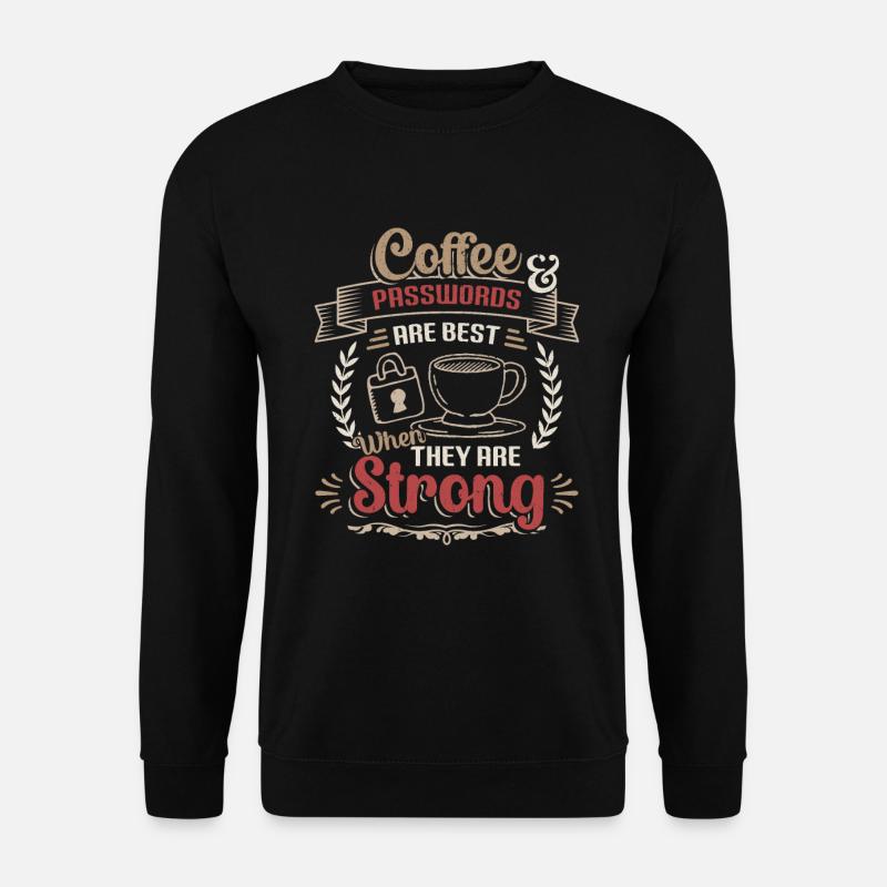 Kaffee, Passwort - Unisex Pullover - Schwarz