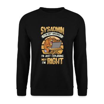 sysadmin I explain why I am the right one - Unisex Sweatshirt - black - Front - Alina (178cm) & Michal (187cm)