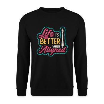 Life is better when the chiropractors are - Unisex Sweatshirt - black - Front - Alina (178cm) & Michal (187cm)