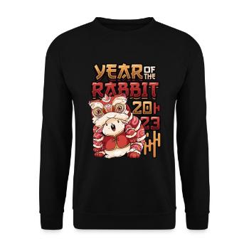 Année du Lapin 2023, signe chinois - Sweat-shirt Unisexe - noir - Devant - Alina (178cm) & Michal (187cm)