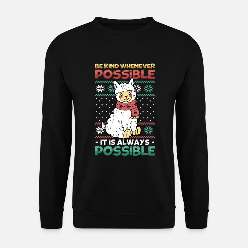 Be Kind Christmas Message - Unisex Sweatshirt - black