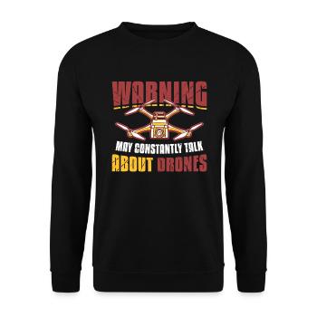 Attention, peut constamment parler de drones. Pilote - Sweat-shirt Unisexe - noir - Devant - Alina (178cm) & Michal (187cm)