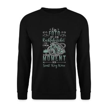 Photo, return ticket, past, photographer. - Unisex Sweatshirt - black - Front - Alina (178cm) & Michal (187cm)