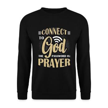 Connected to God, password prayer - Unisex Sweatshirt - black - Front - Alina (178cm) & Michal (187cm)