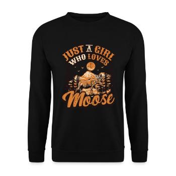 Just A Girl Who Loves Moose - Unisex Sweatshirt - black - Front - Alina (178cm) & Michal (187cm)