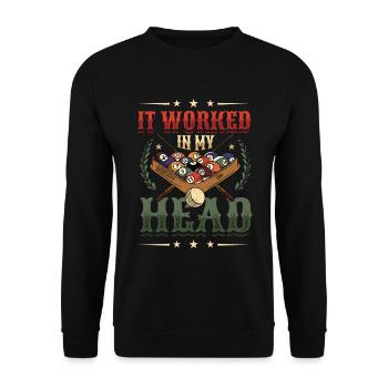 Ça marchait dans ma tête, billard de billard - Sweat-shirt Unisexe - noir - Devant - Alina (178cm) & Michal (187cm)