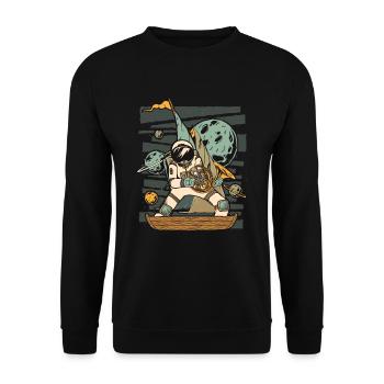 Un astronaute qui joue Français cor - Sweat-shirt Unisexe - noir - Devant - Alina (178cm) & Michal (187cm)