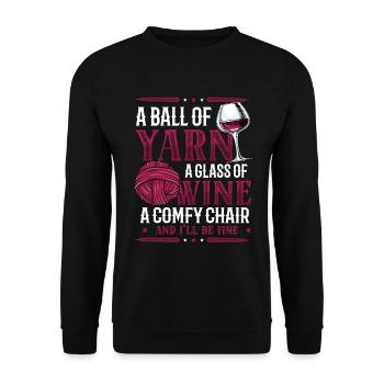 Ball Of Yarn, I Love Knitting - Unisex Sweatshirt - black - Front - Alina (178cm) & Michal (187cm)