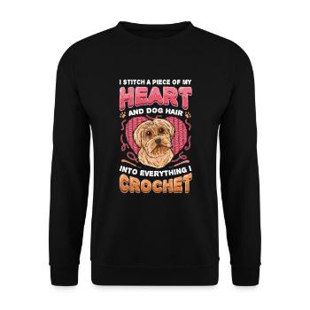 Stitch A Piece Of My Heart And Dog Hair Dog Mom - Unisex Sweatshirt - black - Front - Alina (178cm) & Michal (187cm)