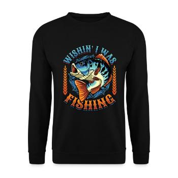 J’aimerais pêcher - Sweat-shirt Unisexe - noir - Devant - Alina (178cm) & Michal (187cm)