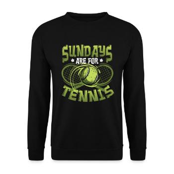 Sonntage Sind Für Tennisspieler - Unisex Pullover - Schwarz - Vorne - Alina (178cm) & Michal (187cm)