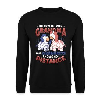 Auf Wiedersehen Und Abschied, Umzugsgroßmutter - Unisex Pullover - Schwarz - Vorne - Alina (178cm) & Michal (187cm)